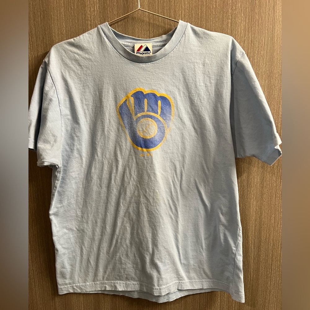 Milwaukee Brewers, Majestic Baseball T-shirt Size L